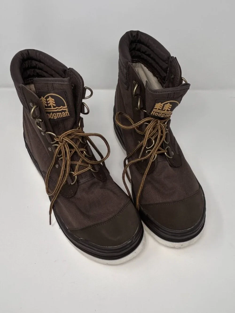 Hodgman Men's Size 12 Felt Sole Wading Boots Fly Fishing River Wade Brown Lace